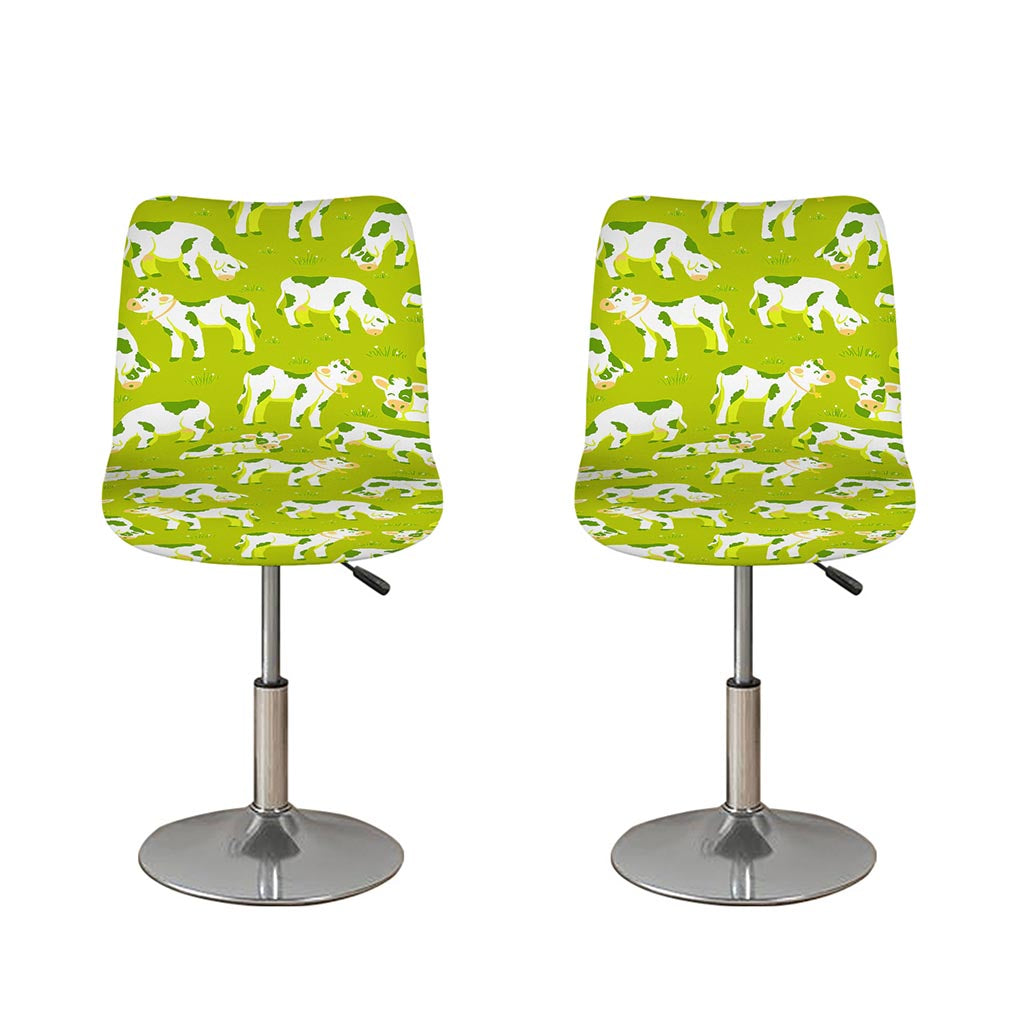 Cute Smiley Cow Pattern Print Bar Stool Covers