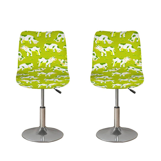Cute Smiley Cow Pattern Print Bar Stool Covers