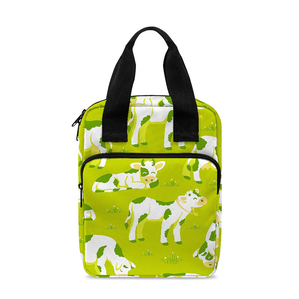 Cute Smiley Cow Pattern Print Bible Tote Bag