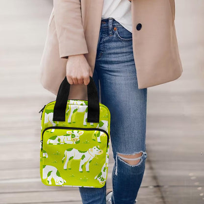 Cute Smiley Cow Pattern Print Bible Tote Bag