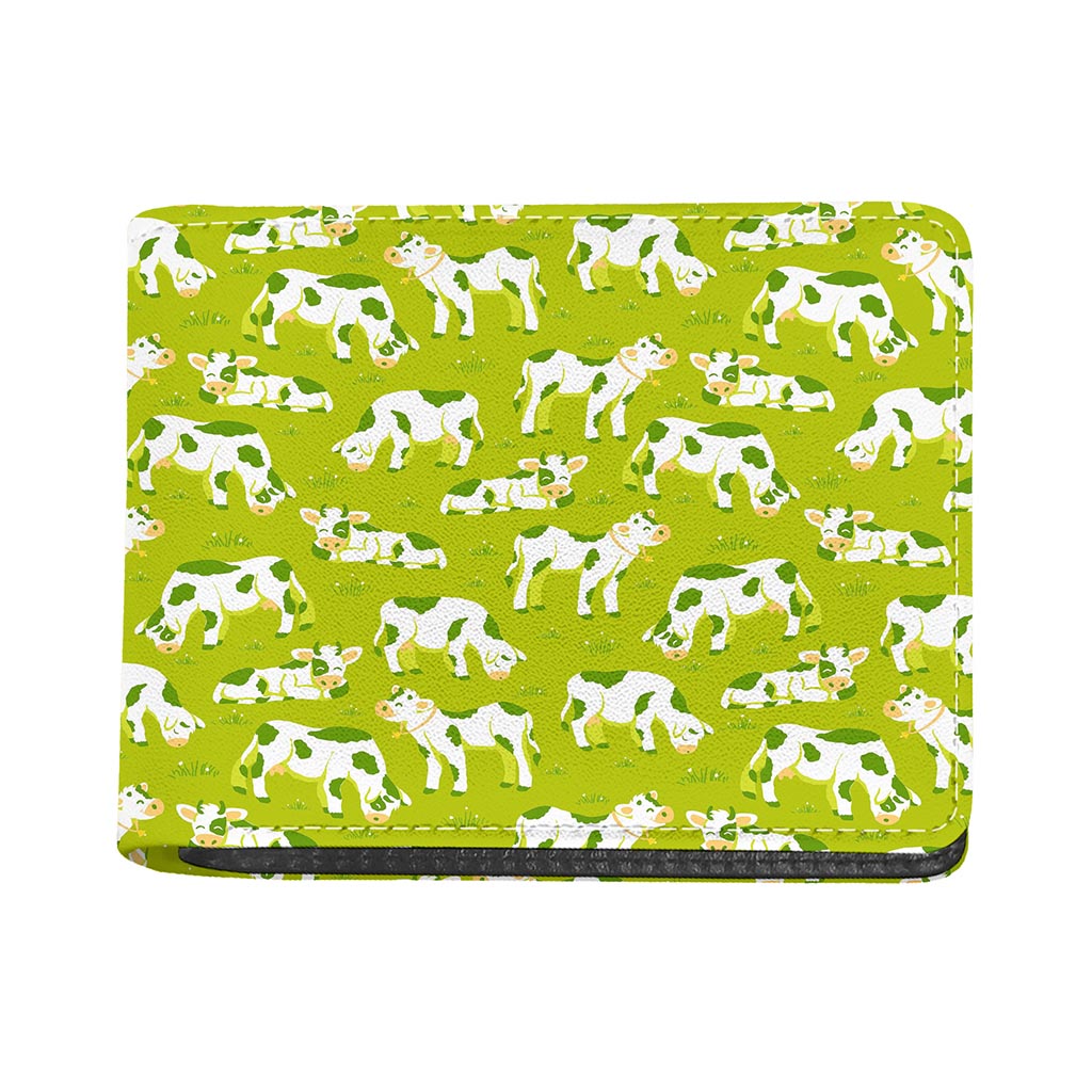 Cute Smiley Cow Pattern Print Bifold Wallet