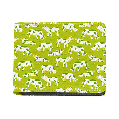 Cute Smiley Cow Pattern Print Bifold Wallet