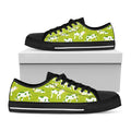 Cute Smiley Cow Pattern Print Black Low Top Sneakers