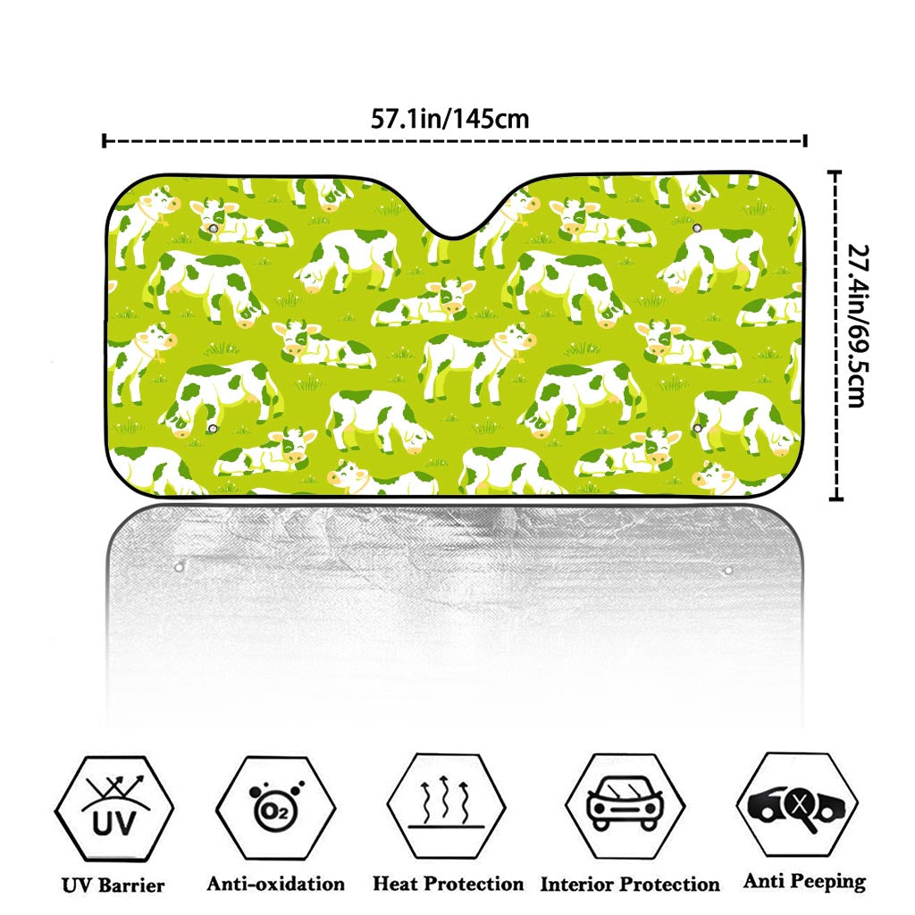 Cute Smiley Cow Pattern Print Car Windshield Sun Shade