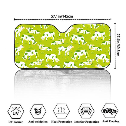 Cute Smiley Cow Pattern Print Car Windshield Sun Shade