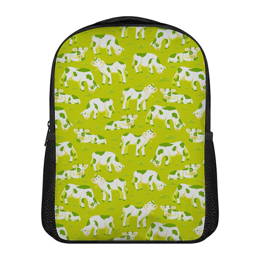 Cute Smiley Cow Pattern Print Casual Backpack