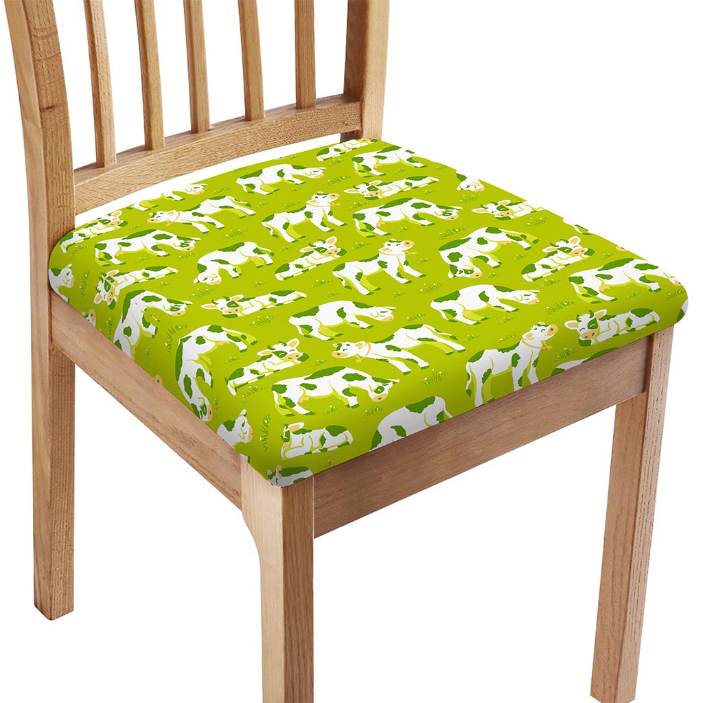 Cute Smiley Cow Pattern Print Chair Cushion Cover