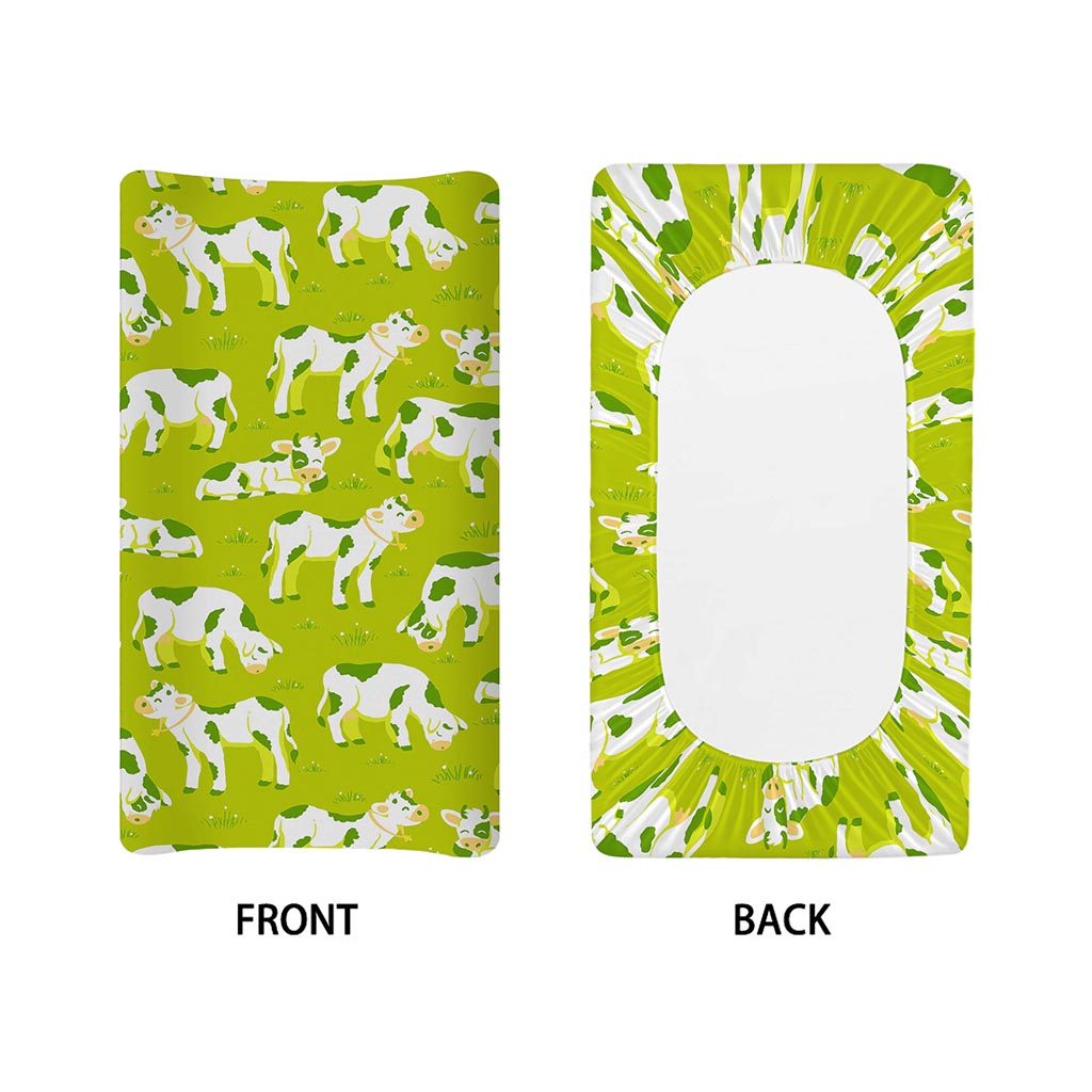 Cute Smiley Cow Pattern Print Changing Pad Cover