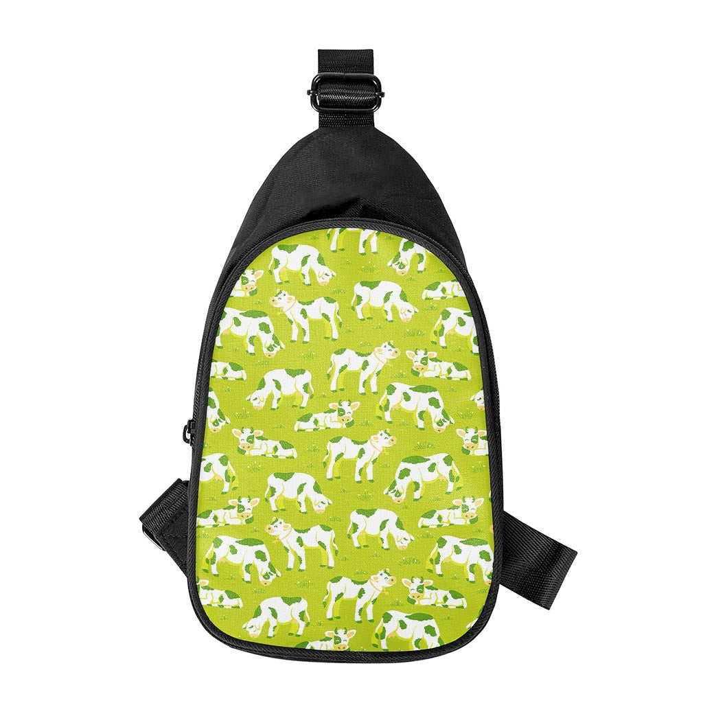 Cute Smiley Cow Pattern Print Chest Bag