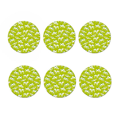 Cute Smiley Cow Pattern Print Coaster Set