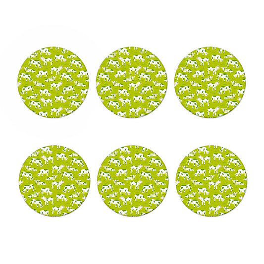 Cute Smiley Cow Pattern Print Coaster Set