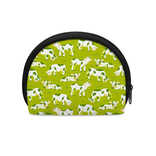 Cute Smiley Cow Pattern Print Coin Purse