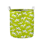 Cute Smiley Cow Pattern Print Collapsible Laundry Basket