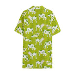 Cute Smiley Cow Pattern Print Cotton Hawaiian Shirt