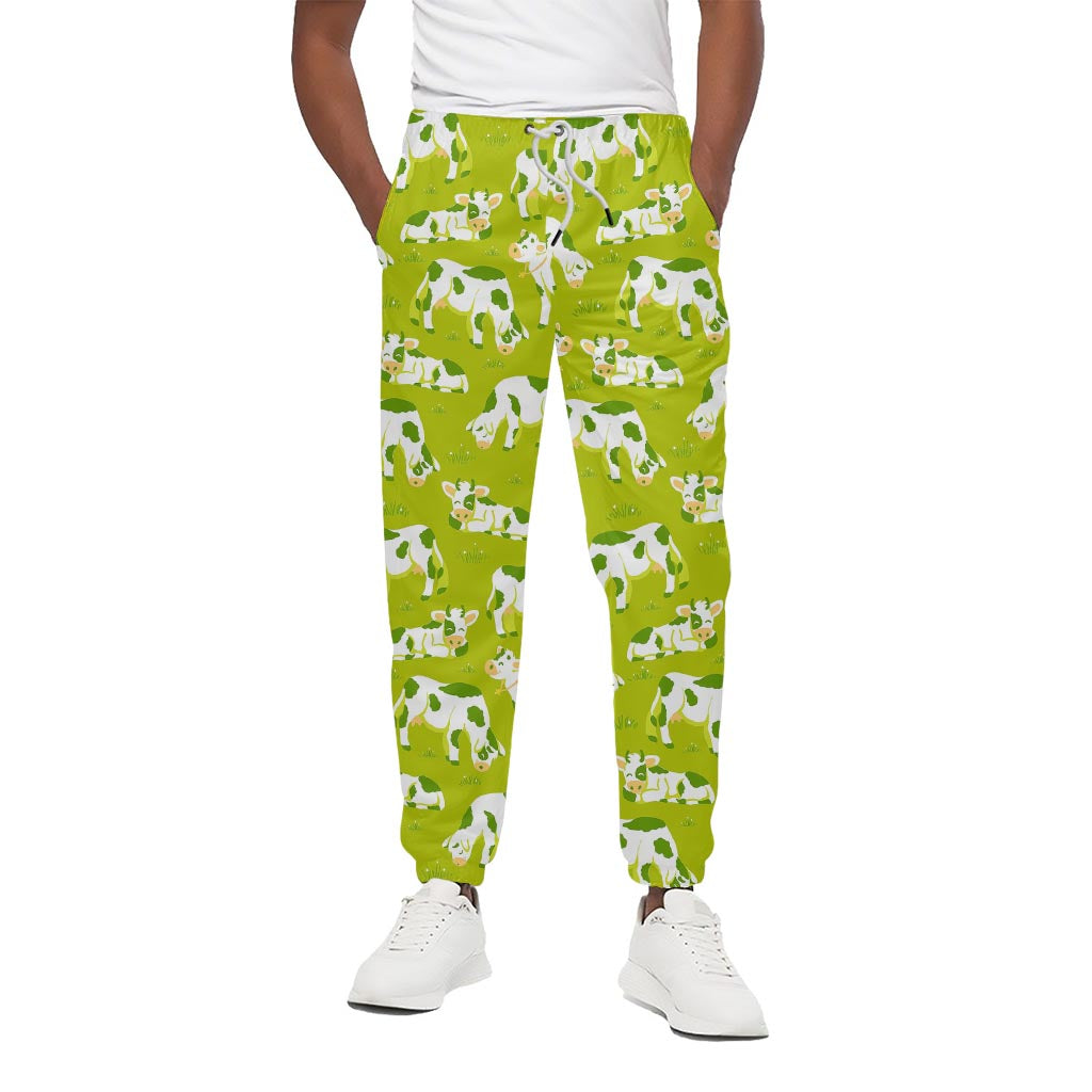 Cute Smiley Cow Pattern Print Cotton Pants