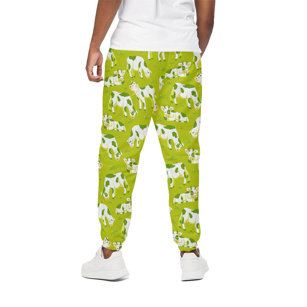 Cute Smiley Cow Pattern Print Cotton Pants