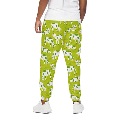 Cute Smiley Cow Pattern Print Cotton Pants
