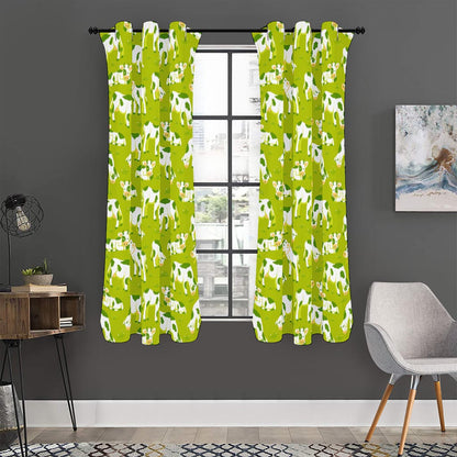 Cute Smiley Cow Pattern Print Curtain