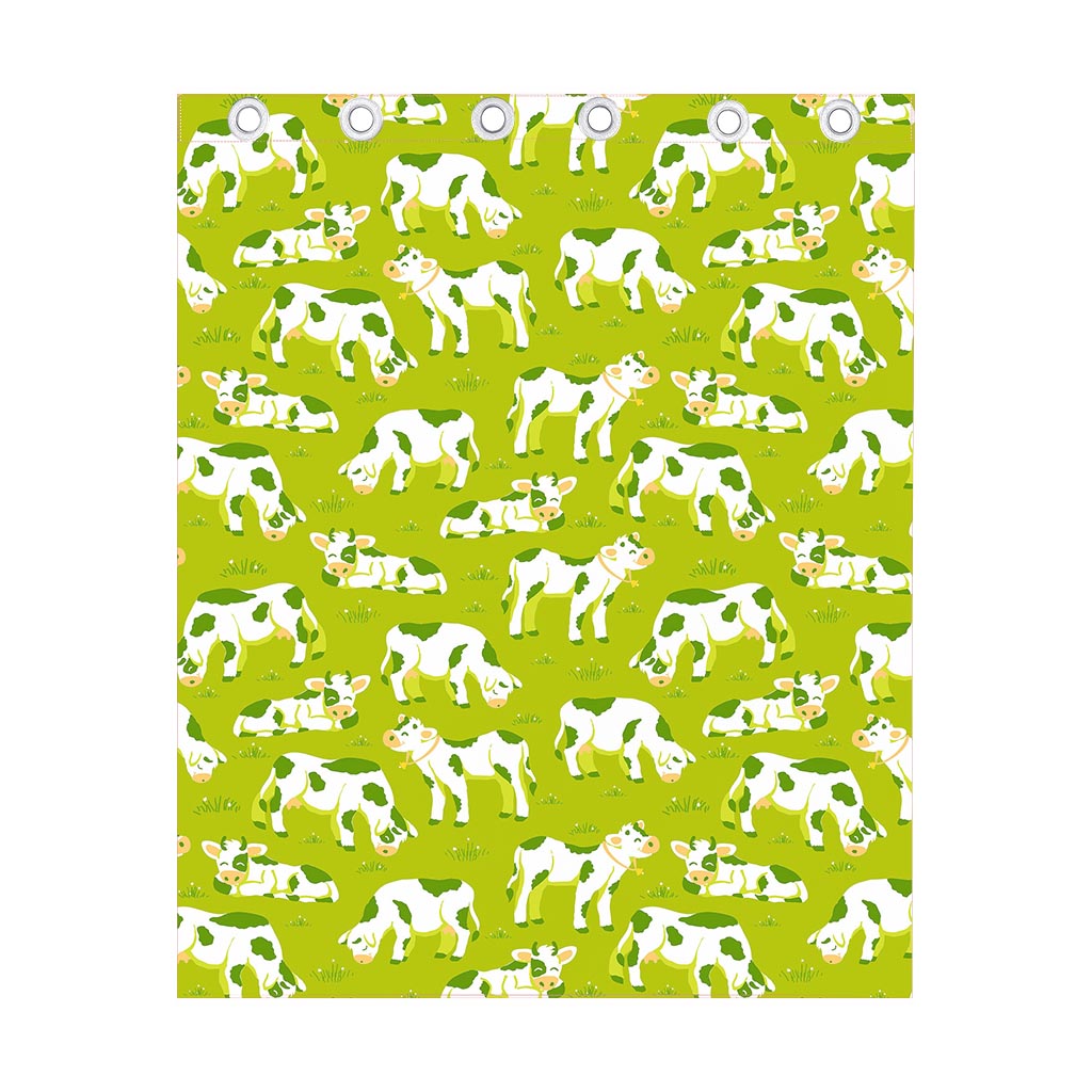 Cute Smiley Cow Pattern Print Curtain