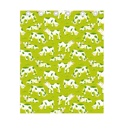 Cute Smiley Cow Pattern Print Curtain