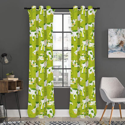 Cute Smiley Cow Pattern Print Curtain