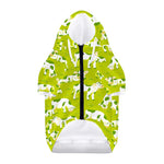 Cute Smiley Cow Pattern Print Dog Zip Up Hoodie