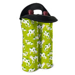Cute Smiley Cow Pattern Print Double Neoprene Wine Tote