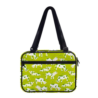 Cute Smiley Cow Pattern Print Double Strap Bible Bag