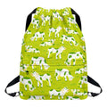 Cute Smiley Cow Pattern Print Drawstring Backpack