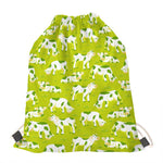 Cute Smiley Cow Pattern Print Drawstring Bag