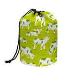 Cute Smiley Cow Pattern Print Drawstring Makeup Bag