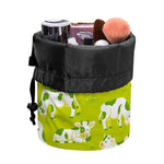 Cute Smiley Cow Pattern Print Drawstring Makeup Bag