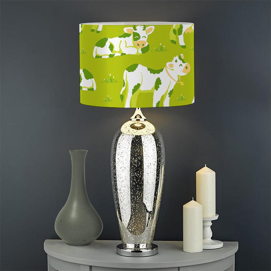 Cute Smiley Cow Pattern Print Drum Lamp Shade