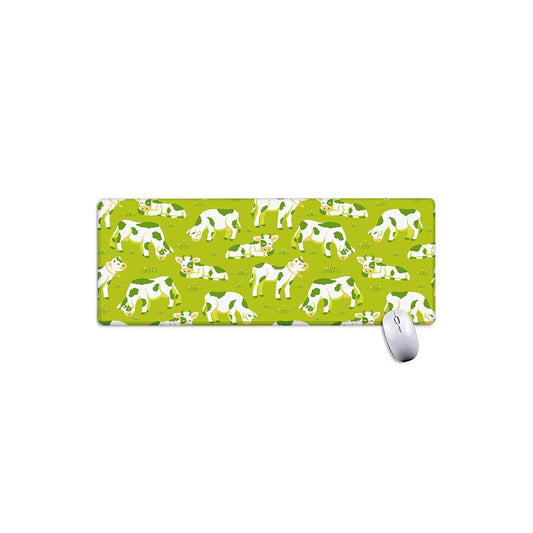 Cute Smiley Cow Pattern Print Extended Mouse Pad