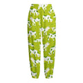 Cute Smiley Cow Pattern Print Fleece Lined Knit Pants