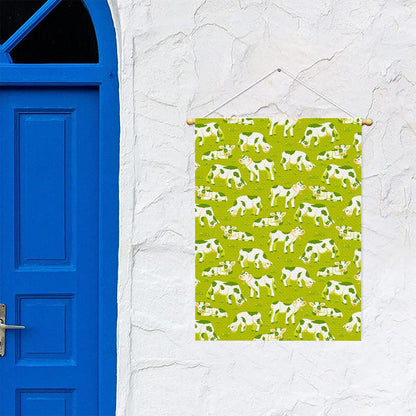 Cute Smiley Cow Pattern Print Garden Flag