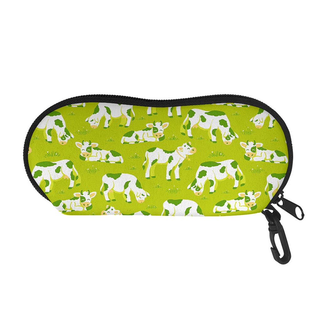 Cute Smiley Cow Pattern Print Glasses Case