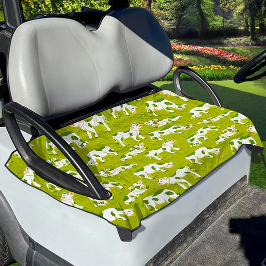Cute Smiley Cow Pattern Print Golf Cart Seat Cover