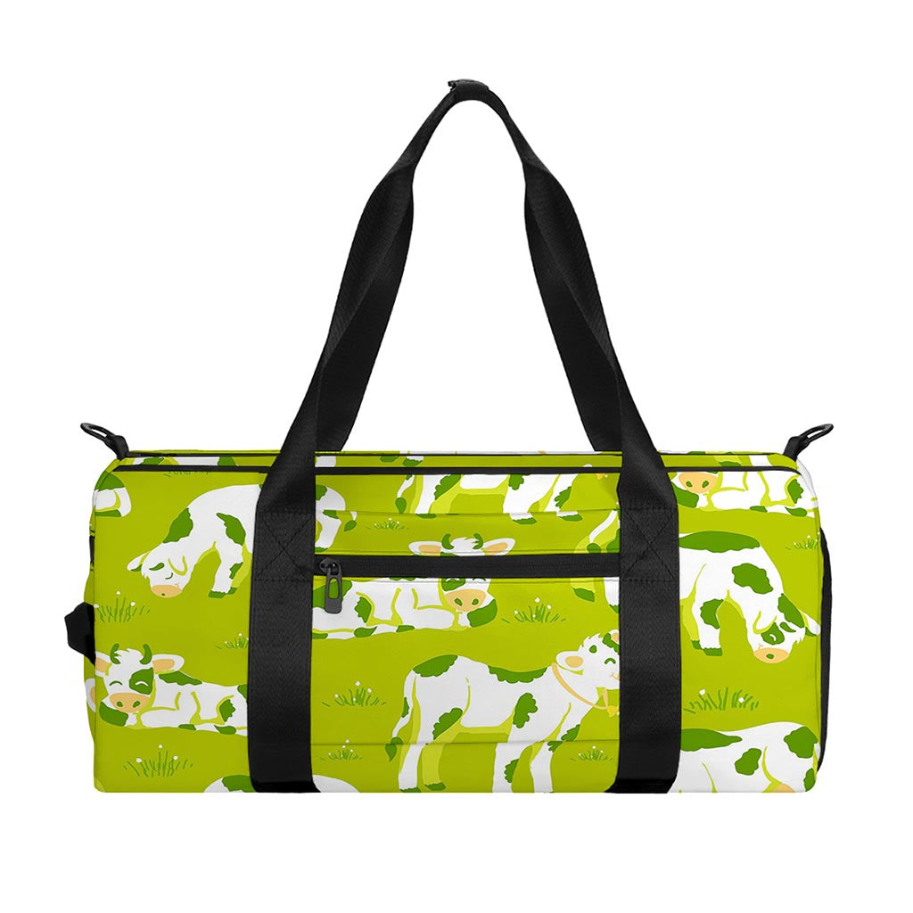 Cute Smiley Cow Pattern Print Gym Bag