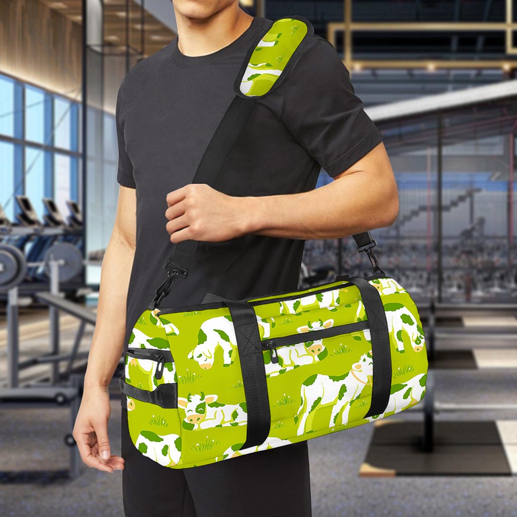 Cute Smiley Cow Pattern Print Gym Bag