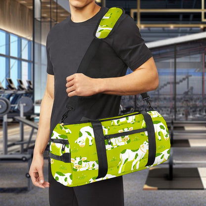Cute Smiley Cow Pattern Print Gym Bag