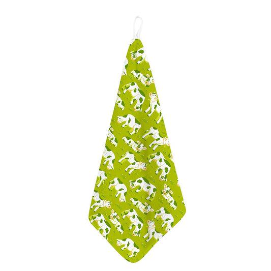 Cute Smiley Cow Pattern Print Hand Towel