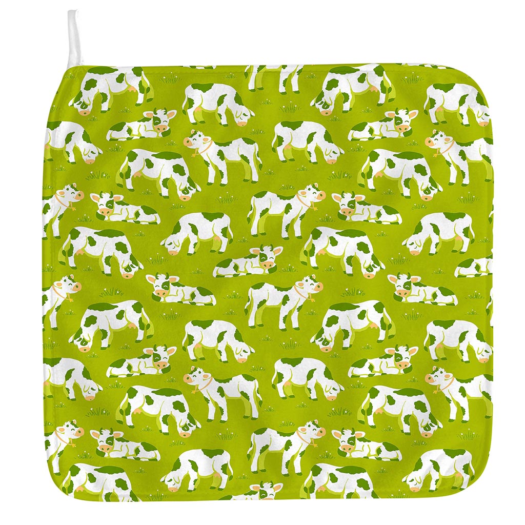 Cute Smiley Cow Pattern Print Hand Towel