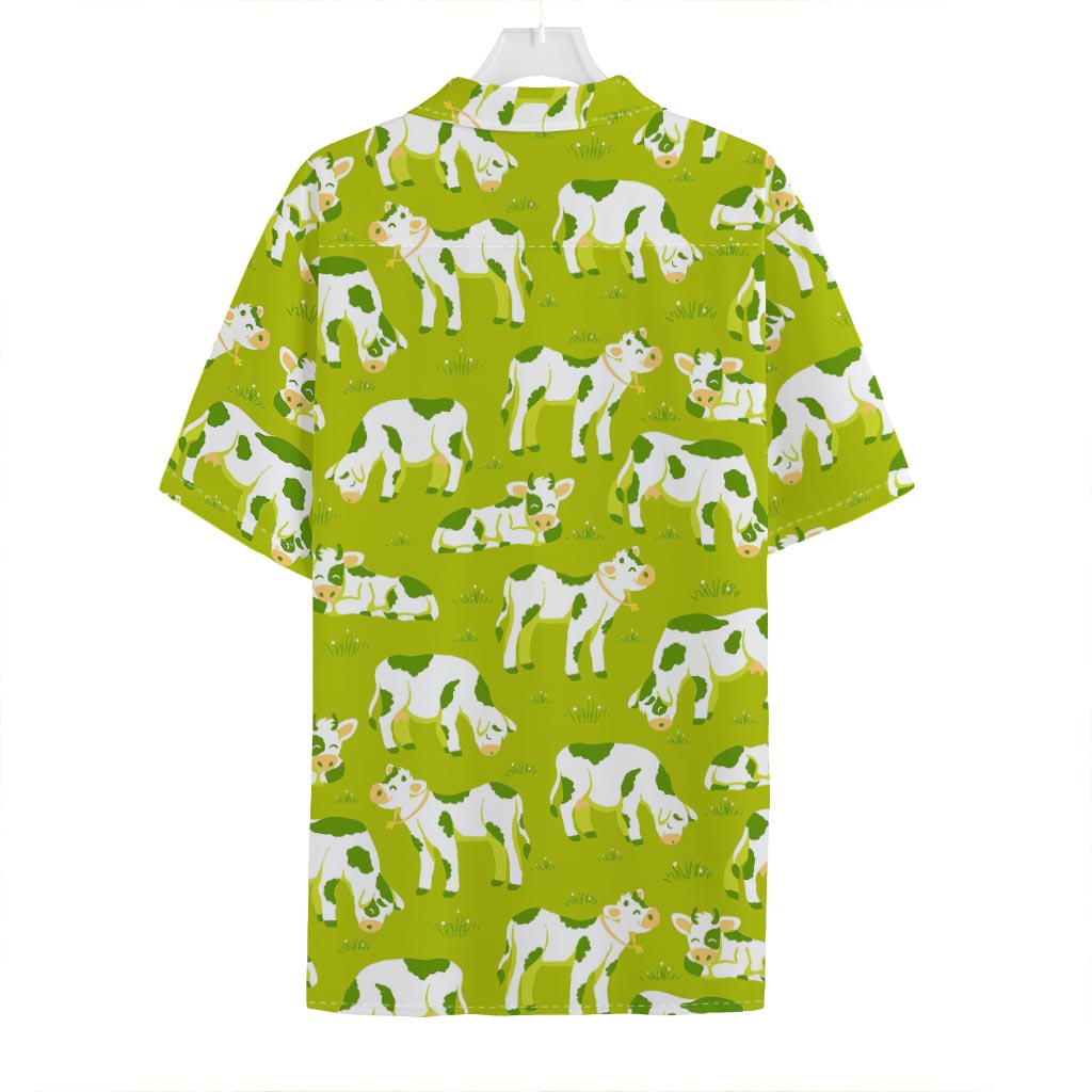 Cute Smiley Cow Pattern Print Hawaiian Shirt