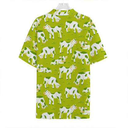 Cute Smiley Cow Pattern Print Hawaiian Shirt