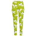 Cute Smiley Cow Pattern Print High-Waisted Pocket Leggings
