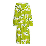 Cute Smiley Cow Pattern Print Hooded Bathrobe