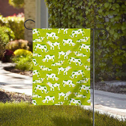 Cute Smiley Cow Pattern Print House Flag