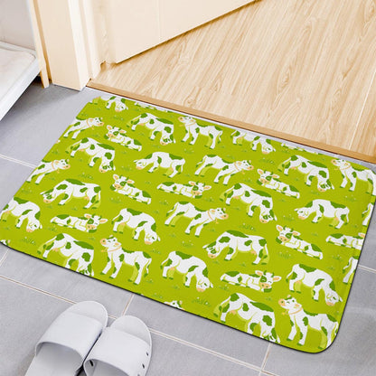Cute Smiley Cow Pattern Print Indoor Door Mat