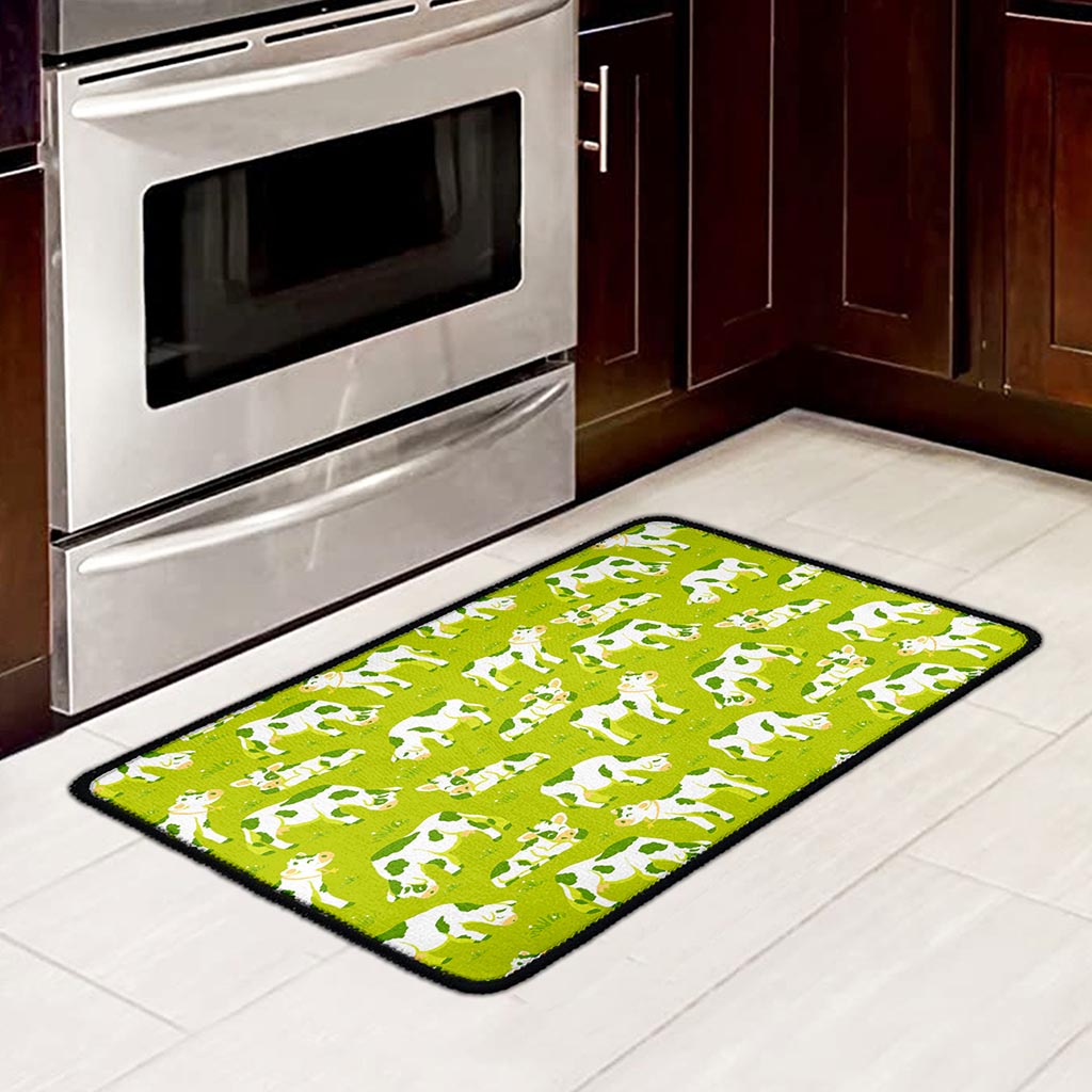 Cute Smiley Cow Pattern Print Kitchen Mat